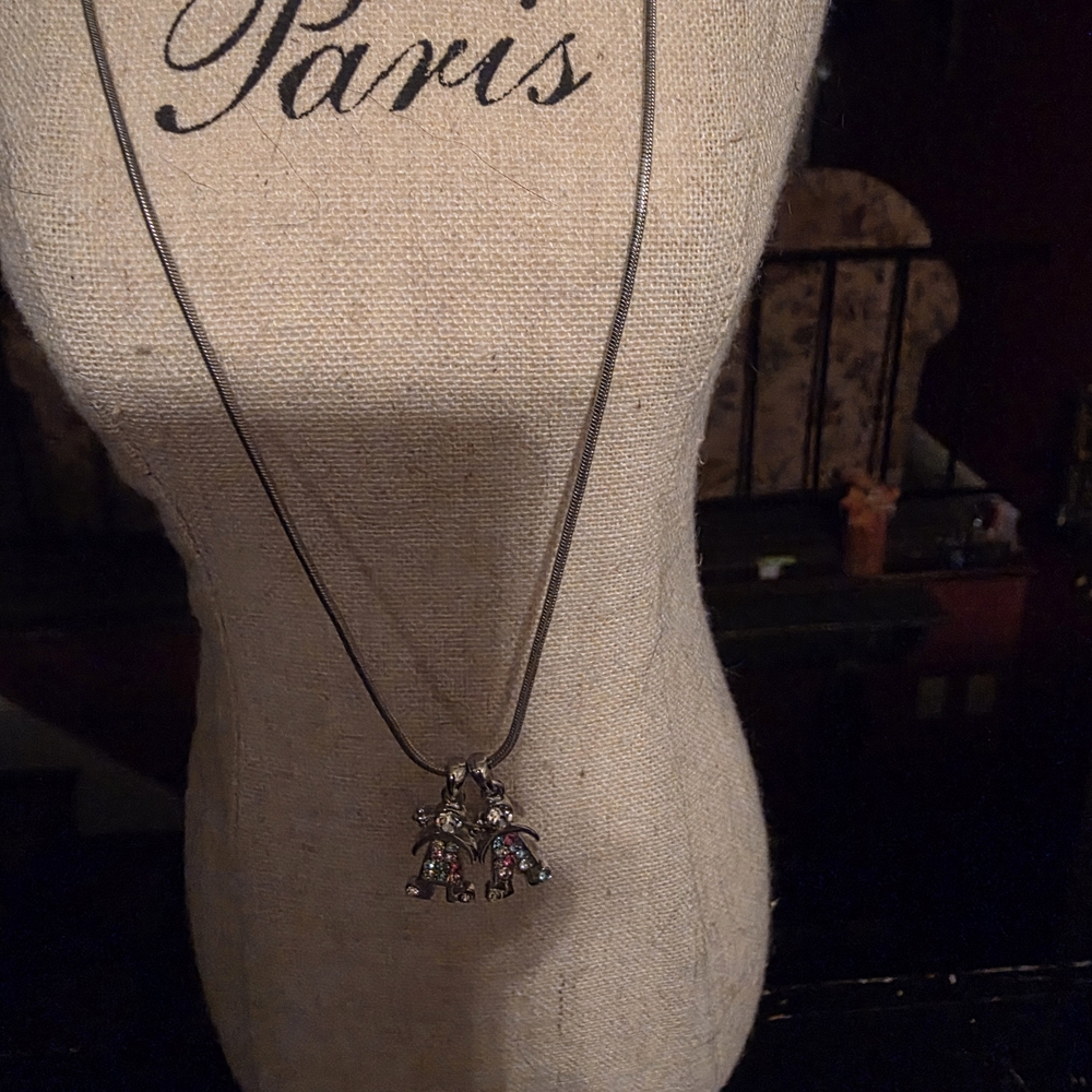 Elegant Silver Necklace with Colorful Accents